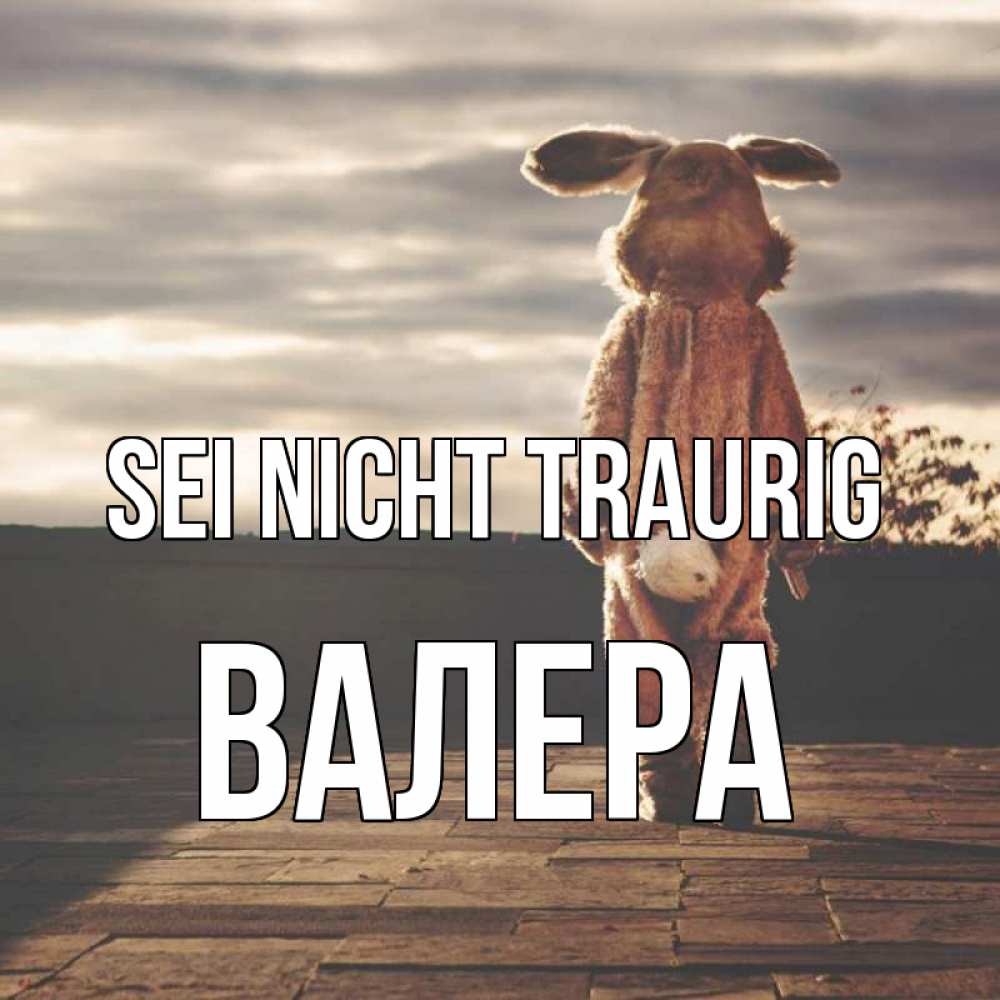Открытка на каждый день с именем, Валера Sei nicht traurig со спины Прикольная открытка с пожеланием онлайн скачать бесплатно 