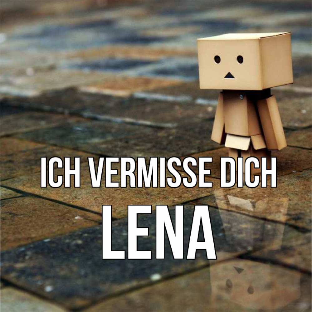 Открытка на каждый день с именем, Lena Ich vermisse dich куколка из картона в стиле майнкрафт Прикольная открытка с пожеланием онлайн скачать бесплатно 