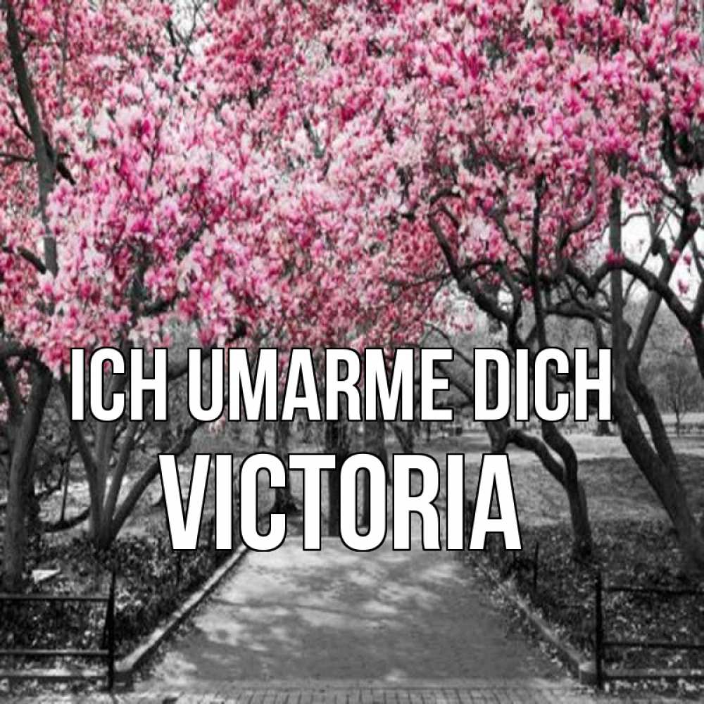 Открытка на каждый день с именем, Victoria Ich umarme dich обработанное фото Прикольная открытка с пожеланием онлайн скачать бесплатно 