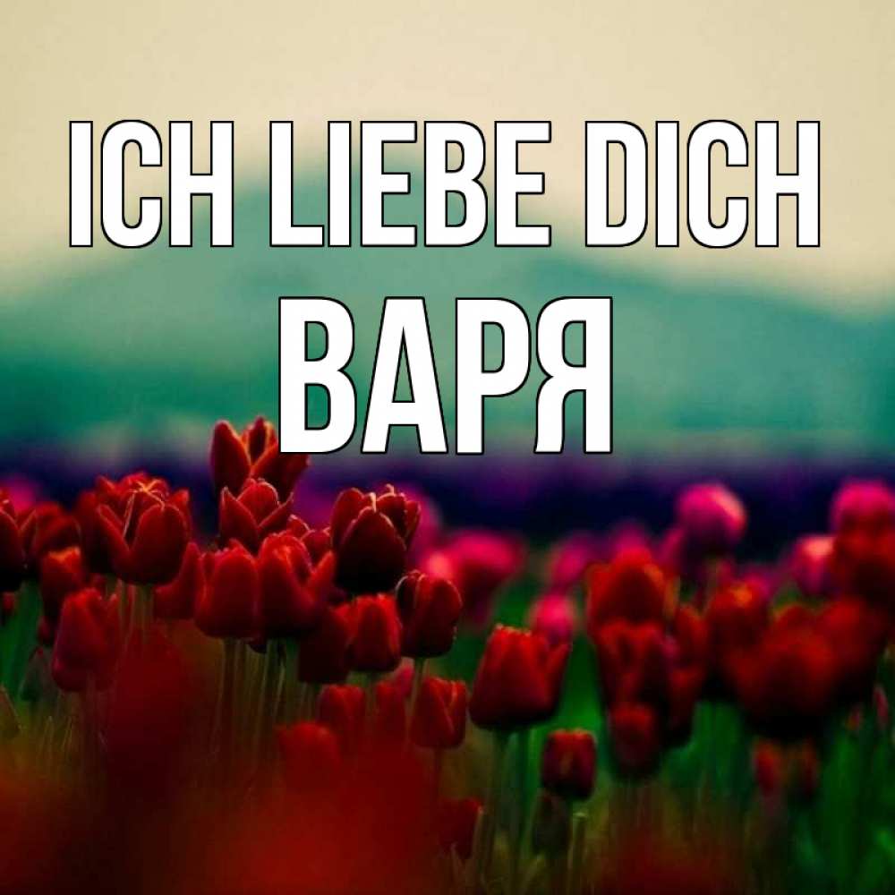Открытка на каждый день с именем, Варя Ich liebe dich тюльпаны 4 Прикольная открытка с пожеланием онлайн скачать бесплатно 