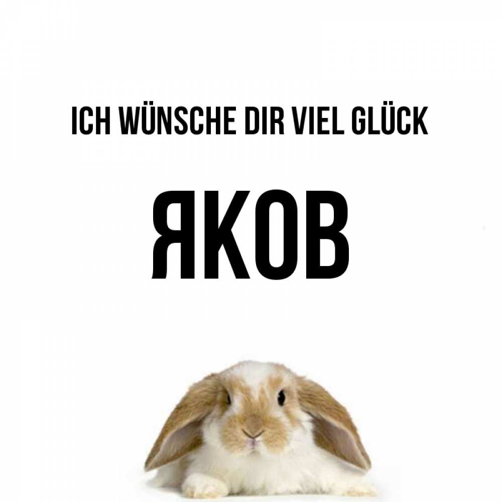 Открытка на каждый день с именем, Яков Ich wünsche dir viel Glück открытки с произвольным текстом который можно вставить в открытку и создать ее самостоятельно бесплатно онлайн Прикольная открытка с пожеланием онлайн скачать бесплатно 