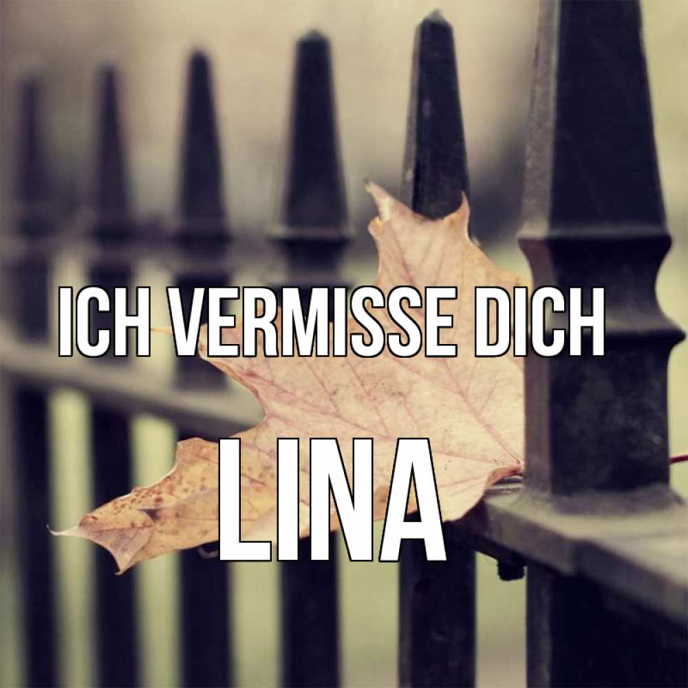 Открытка на каждый день с именем, Lina Ich vermisse dich очень скучно Прикольная открытка с пожеланием онлайн скачать бесплатно 