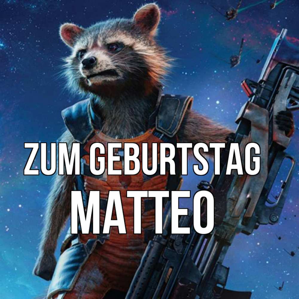 Открытка на каждый день с именем, Matteo Zum Geburtstag реактивный Рокета Прикольная открытка с пожеланием онлайн скачать бесплатно 
