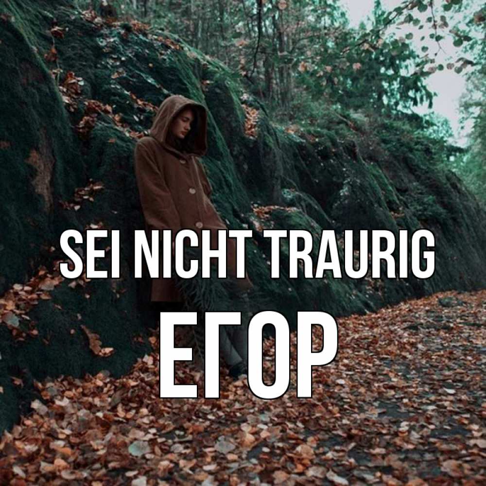 Открытка на каждый день с именем, Егор Sei nicht traurig осенний лес Прикольная открытка с пожеланием онлайн скачать бесплатно 