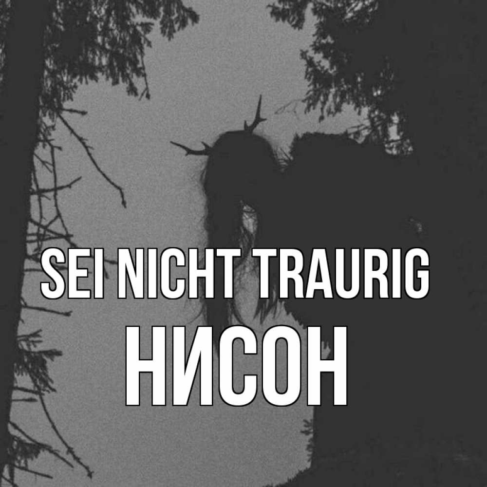 Открытка на каждый день с именем, Нисон Sei nicht traurig чудище лесное Прикольная открытка с пожеланием онлайн скачать бесплатно 