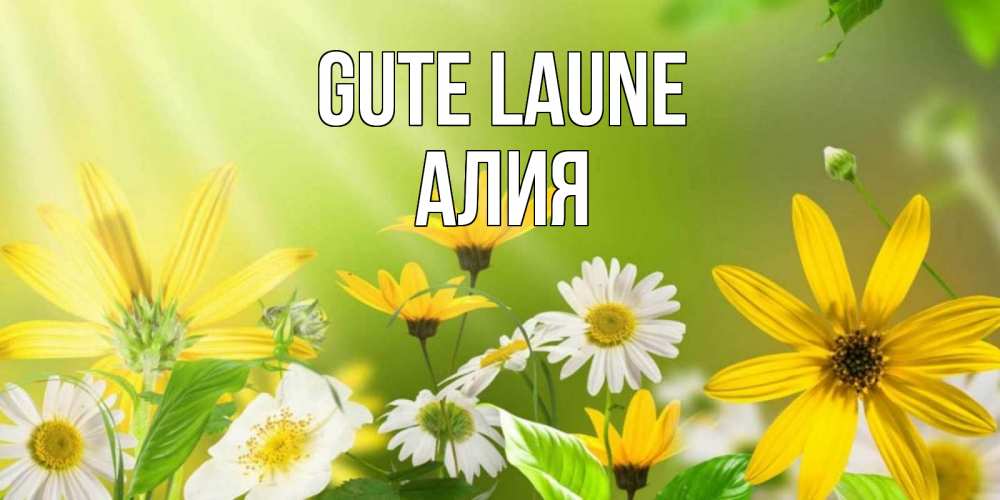 Открытка на каждый день с именем, Алия Gute Laune цветы Прикольная открытка с пожеланием онлайн скачать бесплатно 