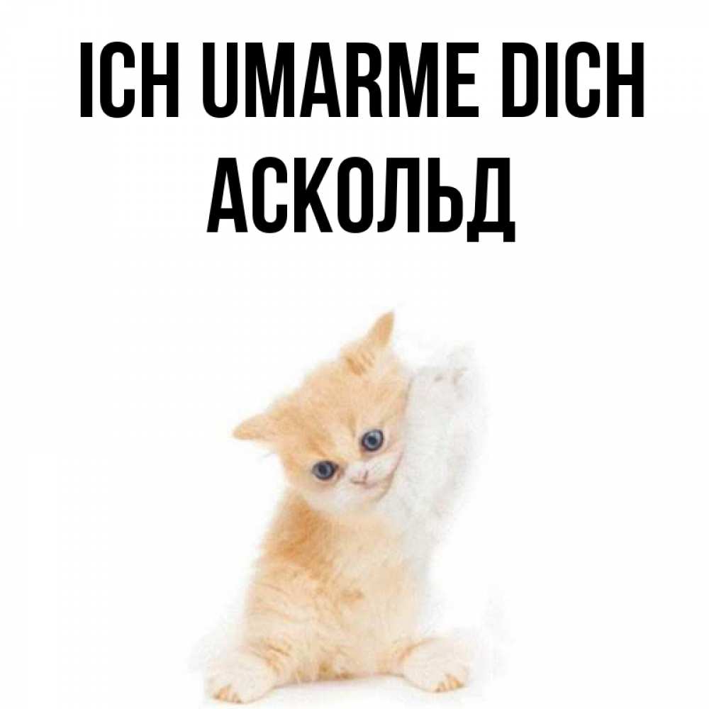Открытка на каждый день с именем, Аскольд Ich umarme dich я хочу очень скорее обнимаешек Прикольная открытка с пожеланием онлайн скачать бесплатно 
