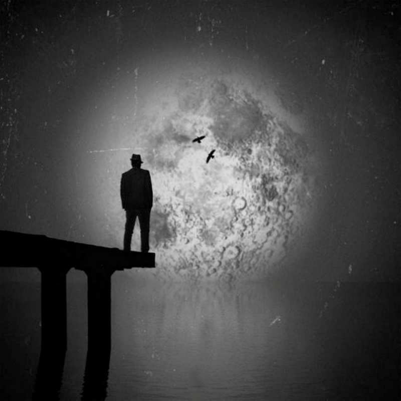 Открытка тоска 1 мост 1 Ich vermisse dich 