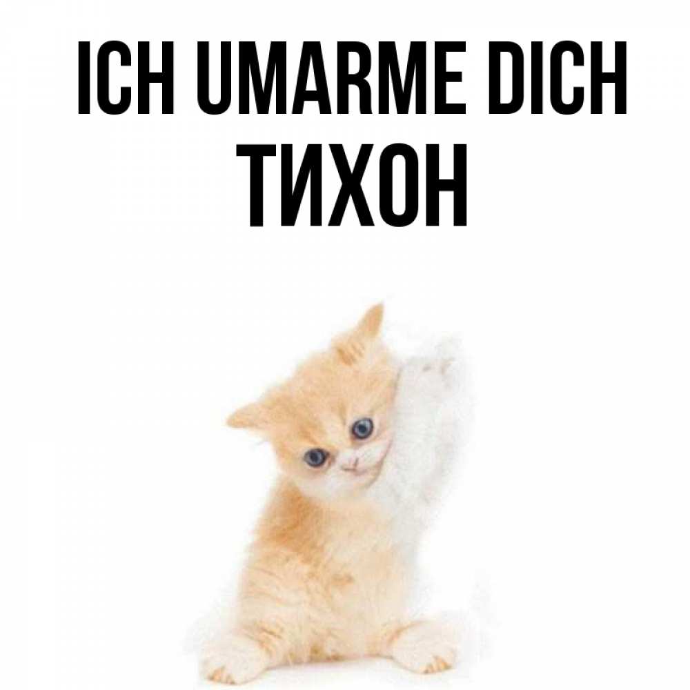 Открытка на каждый день с именем, Тихон Ich umarme dich я хочу очень скорее обнимаешек Прикольная открытка с пожеланием онлайн скачать бесплатно 