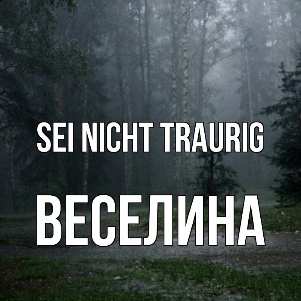 Открытка на каждый день с именем, Веселина Sei nicht traurig осень Прикольная открытка с пожеланием онлайн скачать бесплатно 