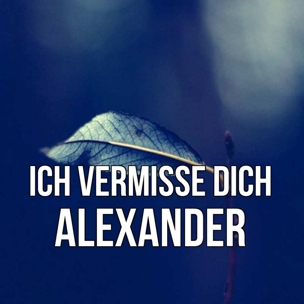 Открытка на каждый день с именем, Alexander Ich vermisse dich одна ветка 1 Прикольная открытка с пожеланием онлайн скачать бесплатно 