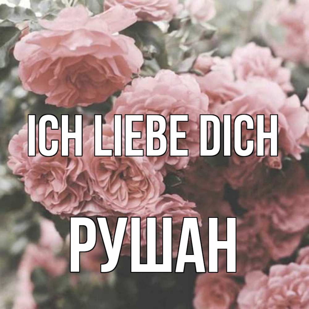 Открытка на каждый день с именем, Рушан Ich liebe dich розы 3 Прикольная открытка с пожеланием онлайн скачать бесплатно 
