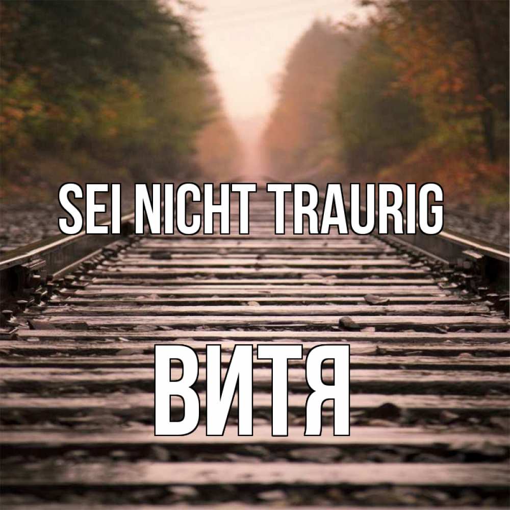 Открытка на каждый день с именем, Витя Sei nicht traurig лес и железная дорога Прикольная открытка с пожеланием онлайн скачать бесплатно 