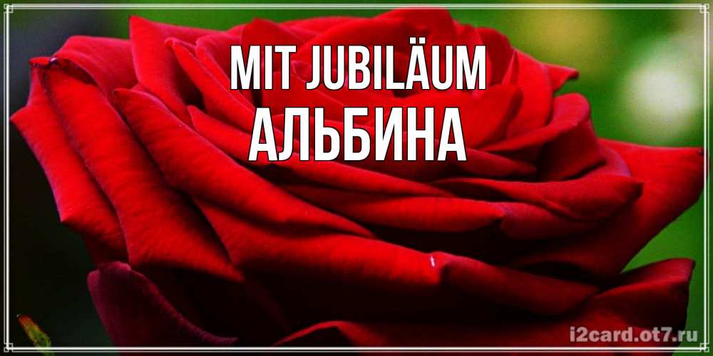 Открытка на каждый день с именем, Альбина Mit Jubiläum розочка очень красивая Прикольная открытка с пожеланием онлайн скачать бесплатно 