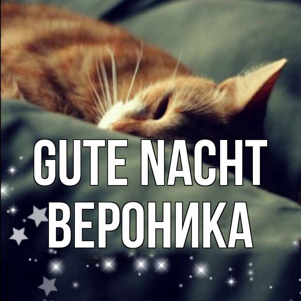 Открытка на каждый день с именем, Вероника Gute Nacht кроватка Прикольная открытка с пожеланием онлайн скачать бесплатно 