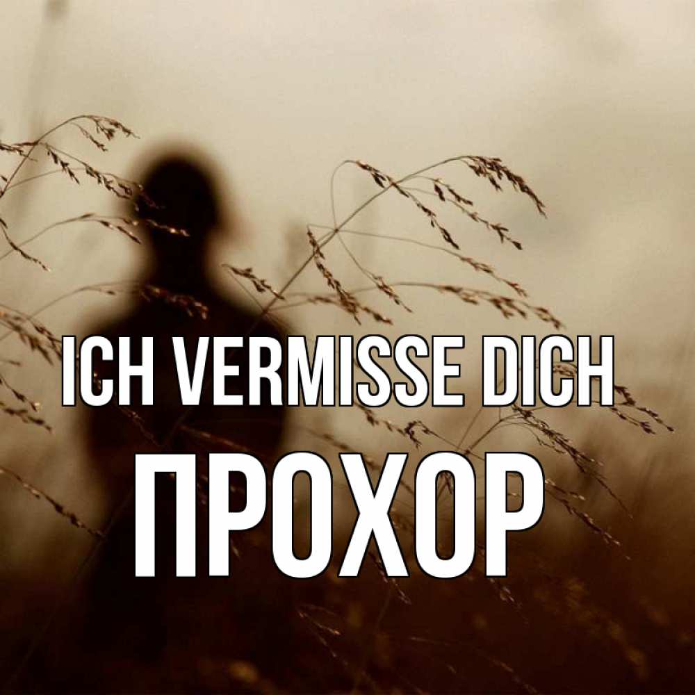 Открытка на каждый день с именем, Прохор Ich vermisse dich силуэт девушки Прикольная открытка с пожеланием онлайн скачать бесплатно 