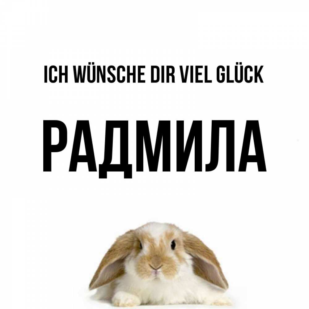 Открытка на каждый день с именем, Радмила Ich wünsche dir viel Glück открытки с произвольным текстом который можно вставить в открытку и создать ее самостоятельно бесплатно онлайн Прикольная открытка с пожеланием онлайн скачать бесплатно 