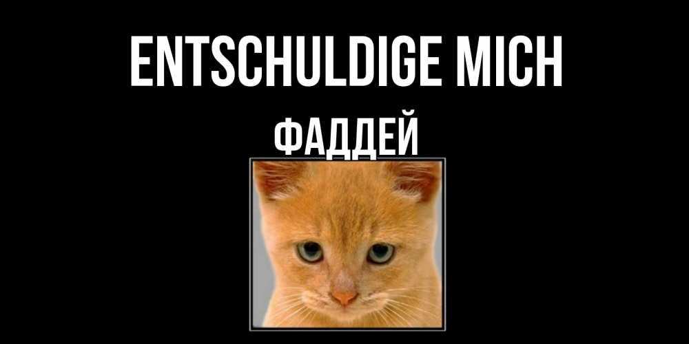 Открытка на каждый день с именем, Фаддей Entschuldige mich рыжий грустный кот просит прощения Прикольная открытка с пожеланием онлайн скачать бесплатно 