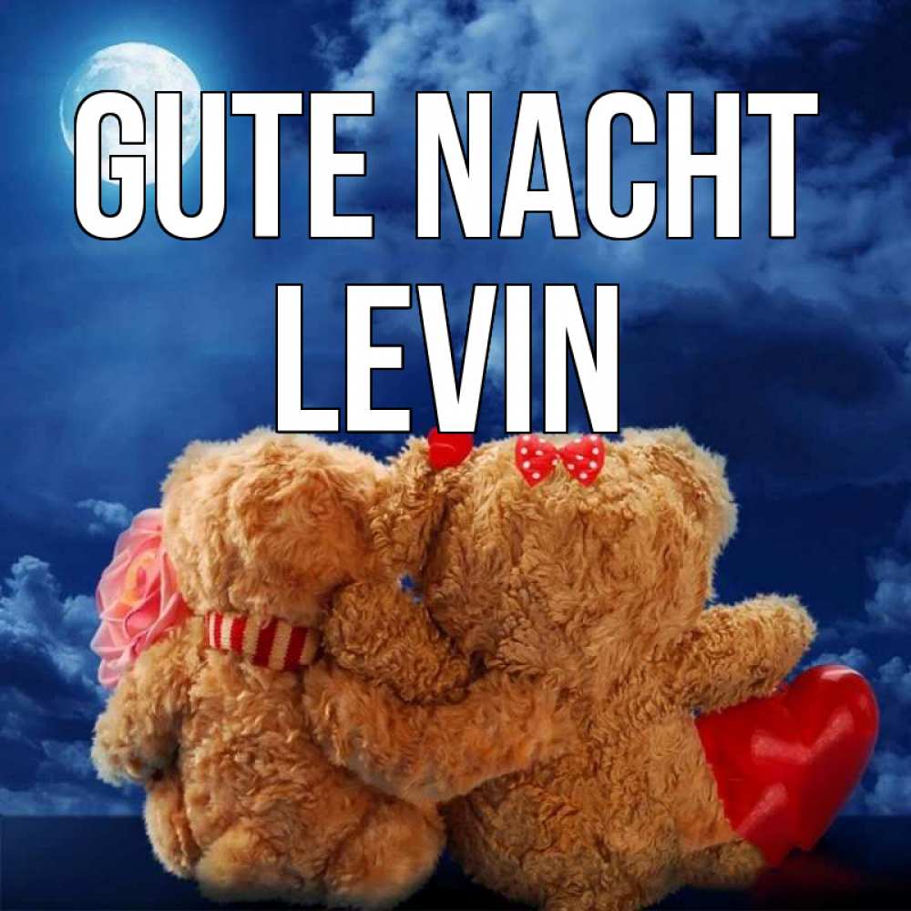 Открытка на каждый день с именем, Levin Gute Nacht плюшевые Прикольная открытка с пожеланием онлайн скачать бесплатно 