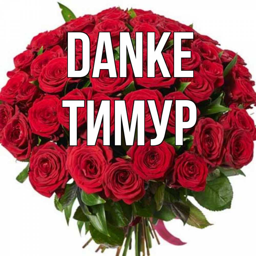 Открытка на каждый день с именем, Тимур Danke букет красных роз Прикольная открытка с пожеланием онлайн скачать бесплатно 