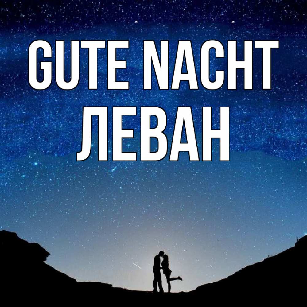 Открытка на каждый день с именем, Леван Gute Nacht звездное небо и люди Прикольная открытка с пожеланием онлайн скачать бесплатно 