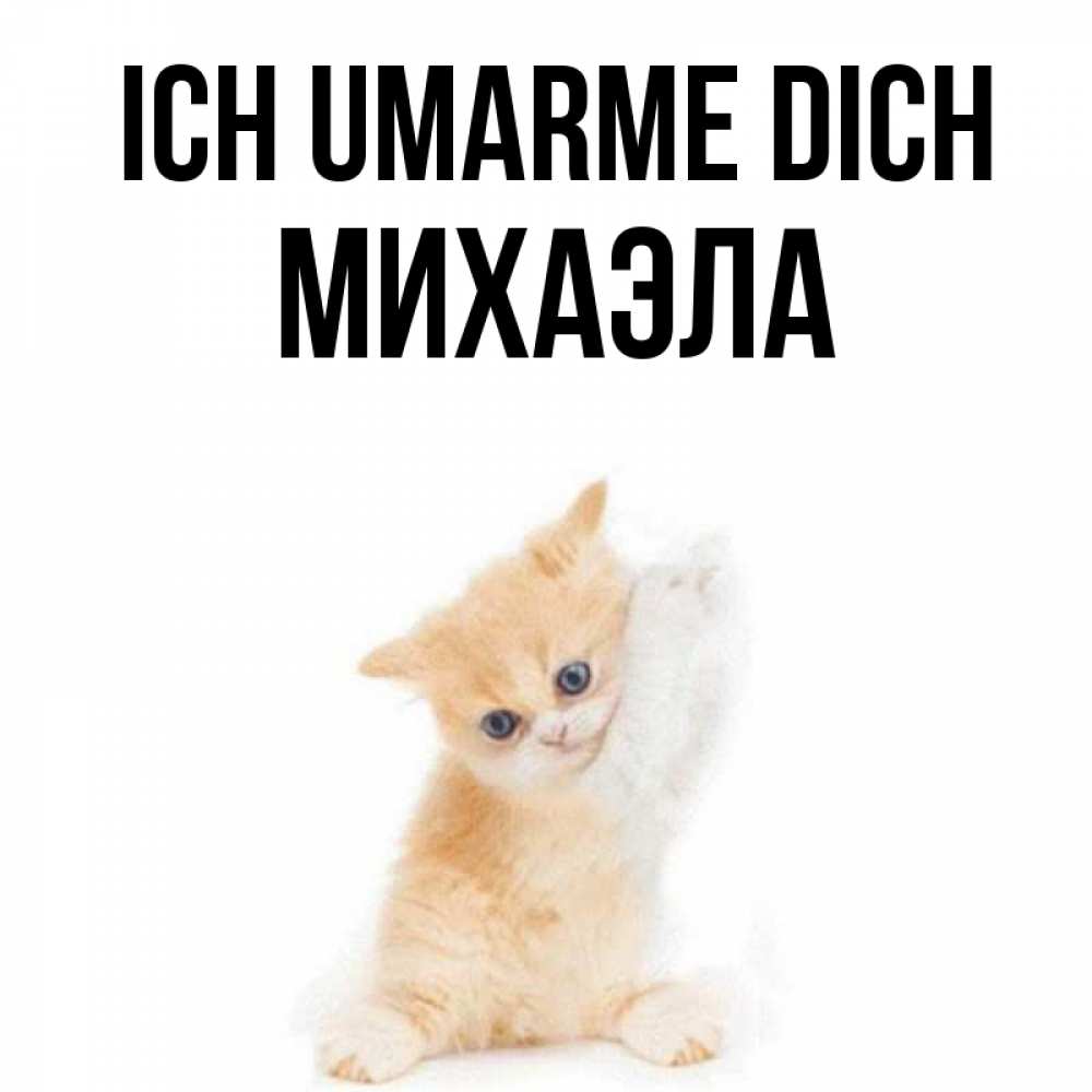 Открытка на каждый день с именем, Михаэла Ich umarme dich я хочу очень скорее обнимаешек Прикольная открытка с пожеланием онлайн скачать бесплатно 