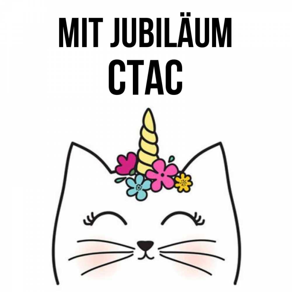 Открытка на каждый день с именем, Стас Mit Jubiläum милый кот с одним рожком Прикольная открытка с пожеланием онлайн скачать бесплатно 