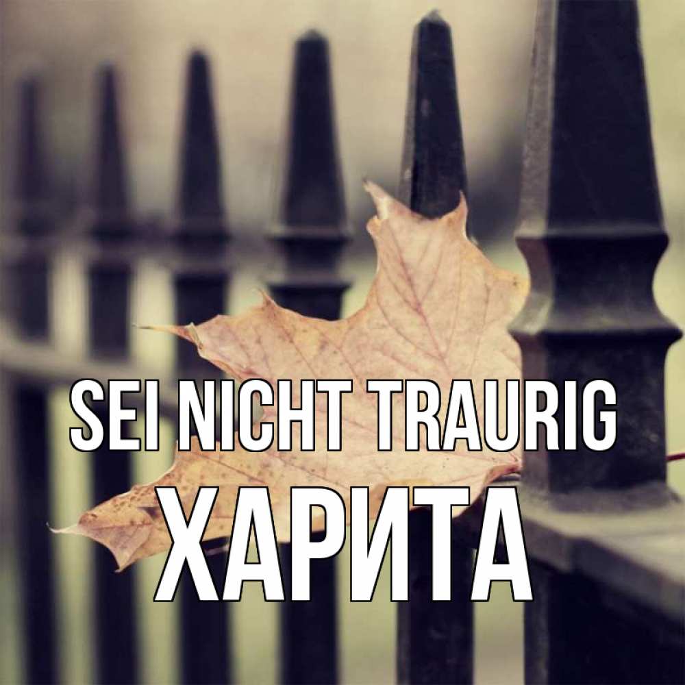 Открытка на каждый день с именем, Харита Sei nicht traurig лист клена Прикольная открытка с пожеланием онлайн скачать бесплатно 