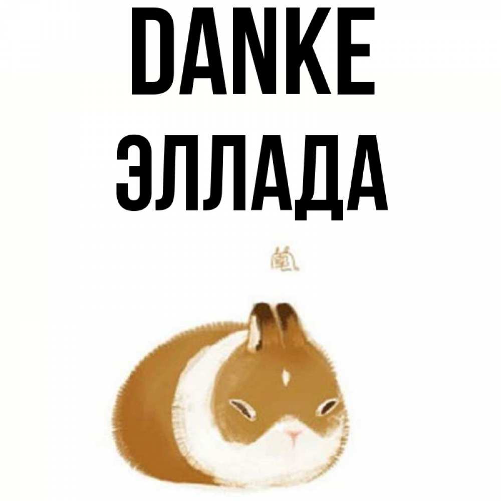 Открытка на каждый день с именем, Эллада Danke коричнево белый домашний питомец Прикольная открытка с пожеланием онлайн скачать бесплатно 