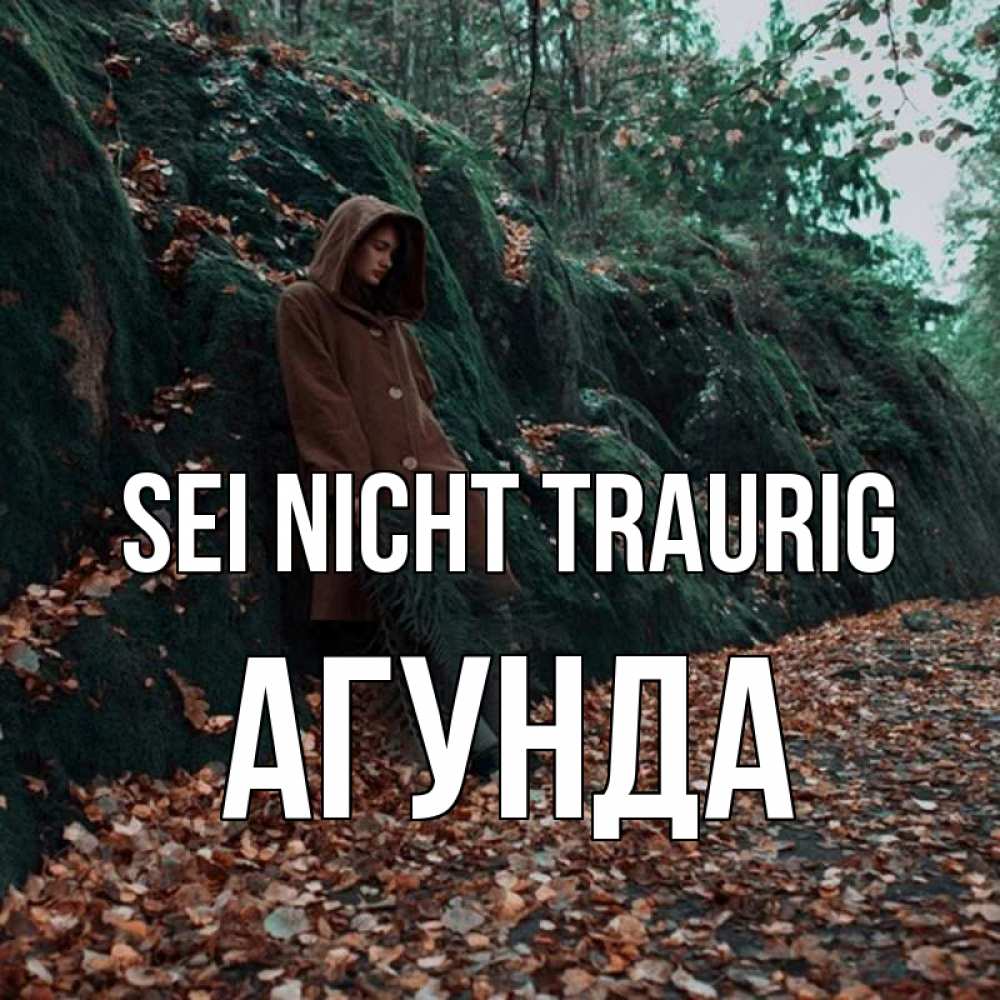 Открытка на каждый день с именем, Агунда Sei nicht traurig осенний лес Прикольная открытка с пожеланием онлайн скачать бесплатно 