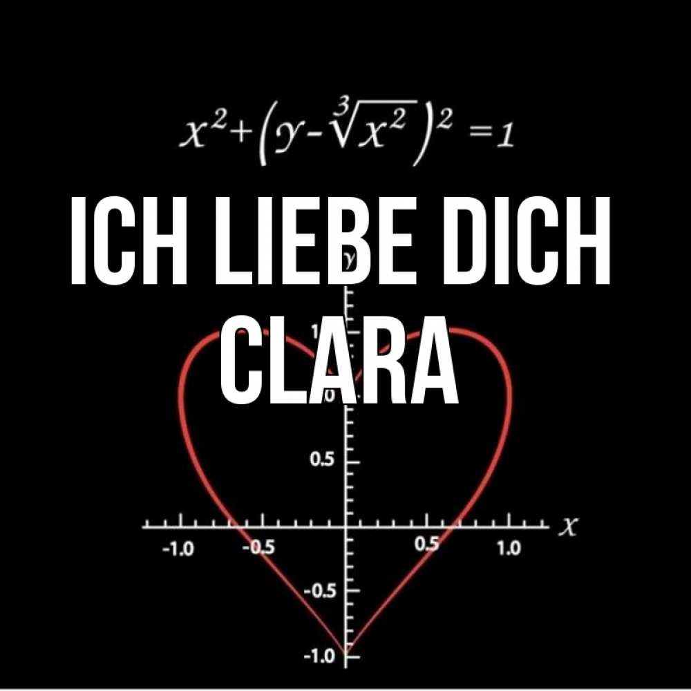 Открытка на каждый день с именем, Clara Ich liebe dich сердечная формула Прикольная открытка с пожеланием онлайн скачать бесплатно 