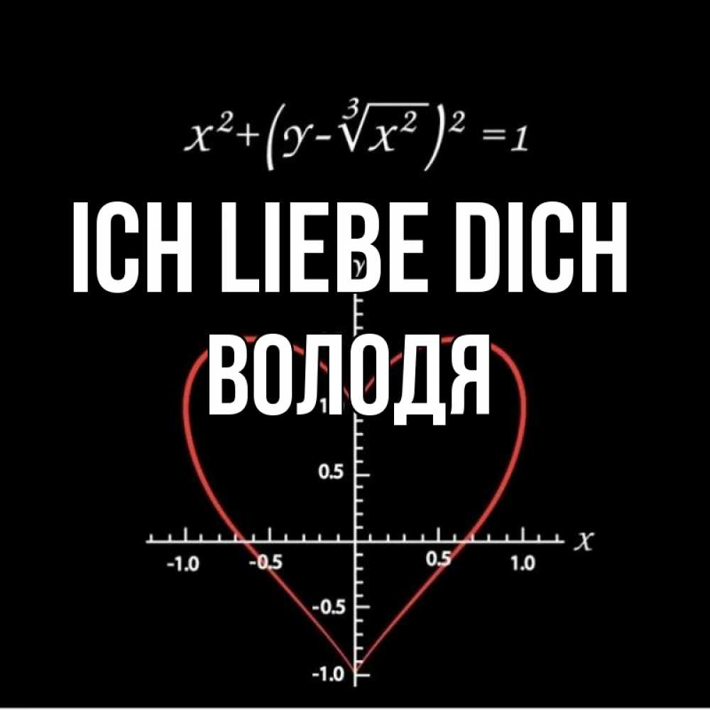 Открытка на каждый день с именем, Володя Ich liebe dich сердечная формула Прикольная открытка с пожеланием онлайн скачать бесплатно 
