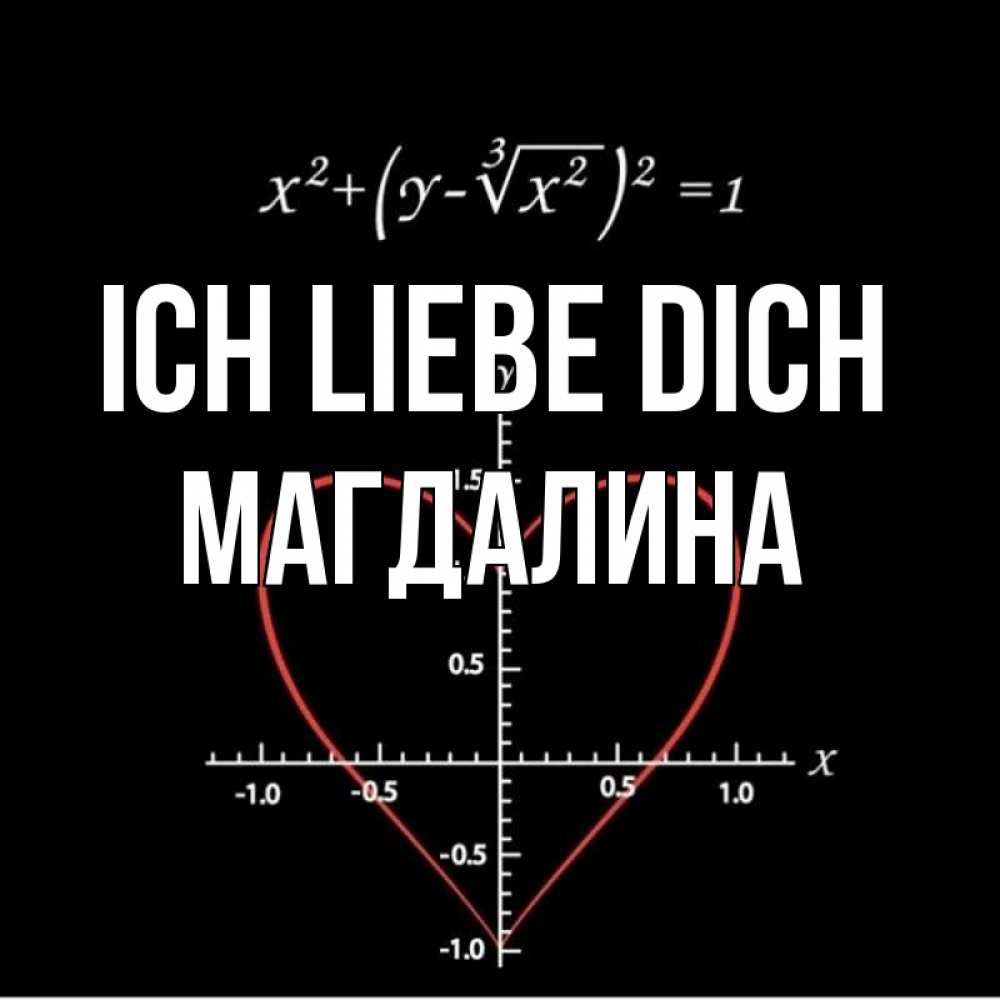 Открытка на каждый день с именем, Магдалина Ich liebe dich сердечная формула Прикольная открытка с пожеланием онлайн скачать бесплатно 