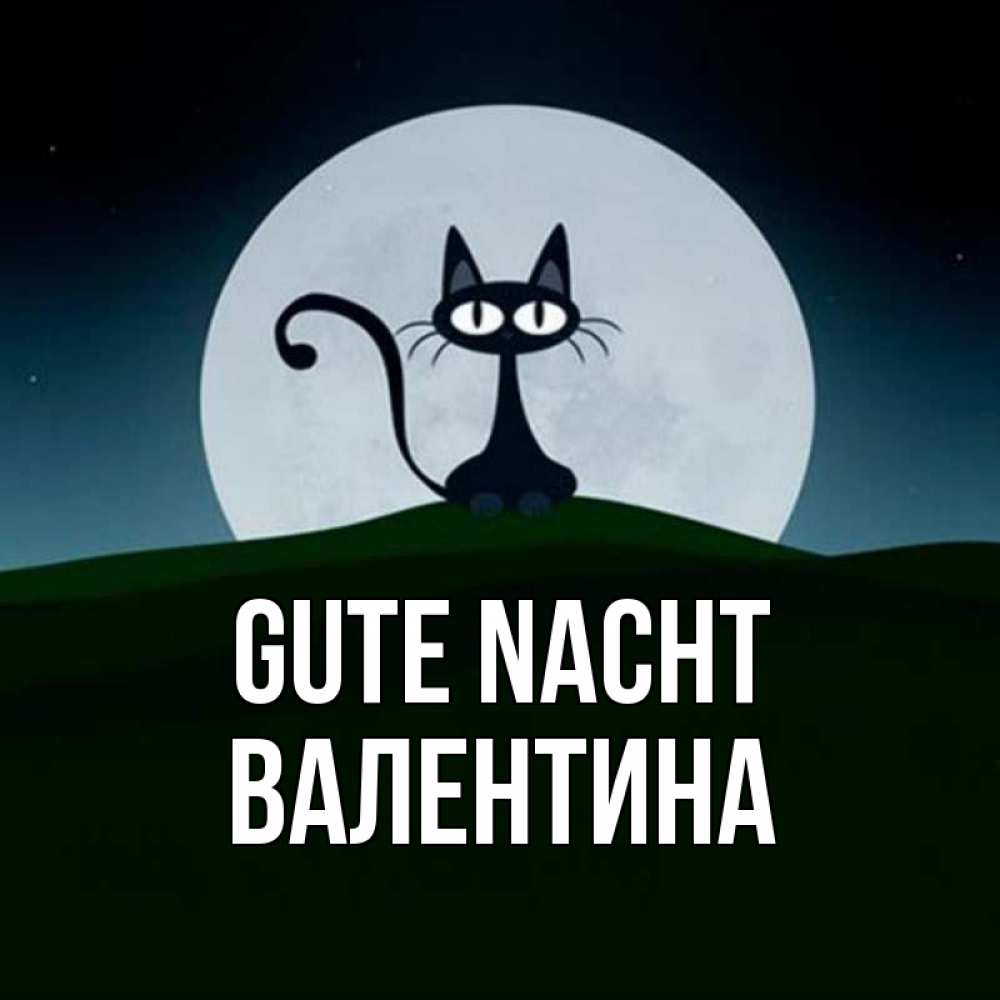 Открытка на каждый день с именем, Валентина Gute Nacht хорошо выспаться ночью и без кошмаров Прикольная открытка с пожеланием онлайн скачать бесплатно 