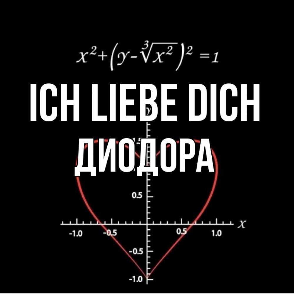 Открытка на каждый день с именем, Диодора Ich liebe dich сердечная формула Прикольная открытка с пожеланием онлайн скачать бесплатно 