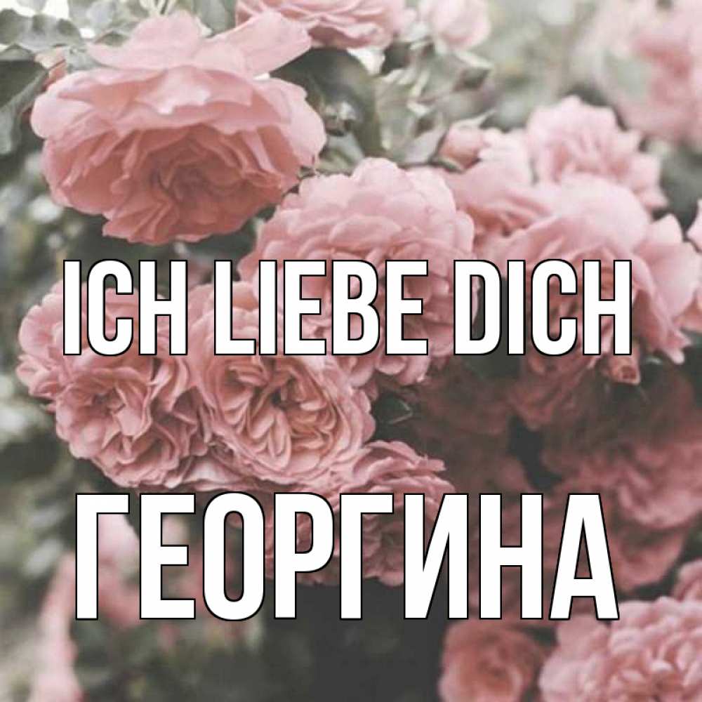Открытка на каждый день с именем, Георгина Ich liebe dich розы 3 Прикольная открытка с пожеланием онлайн скачать бесплатно 