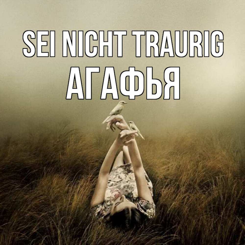 Открытка на каждый день с именем, Агафья Sei nicht traurig поле и туман Прикольная открытка с пожеланием онлайн скачать бесплатно 