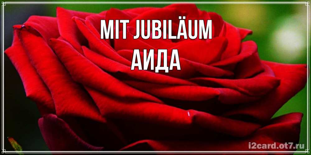 Открытка на каждый день с именем, Аида Mit Jubiläum розочка очень красивая Прикольная открытка с пожеланием онлайн скачать бесплатно 