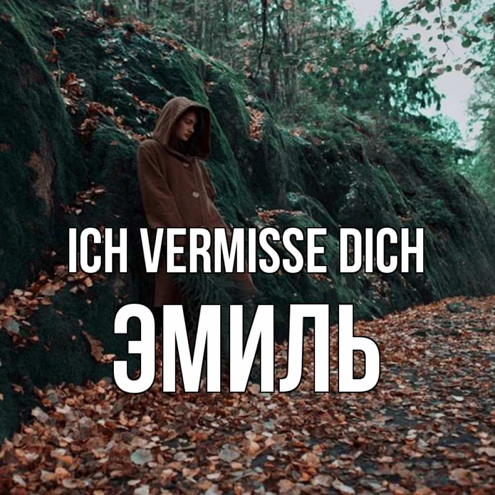 Открытка на каждый день с именем, Эмиль Ich vermisse dich скука 1 Прикольная открытка с пожеланием онлайн скачать бесплатно 