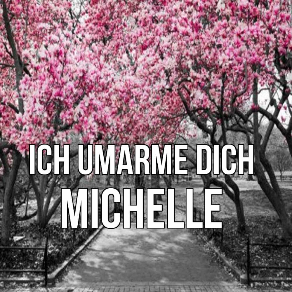 Открытка на каждый день с именем, Michelle Ich umarme dich обработанное фото Прикольная открытка с пожеланием онлайн скачать бесплатно 
