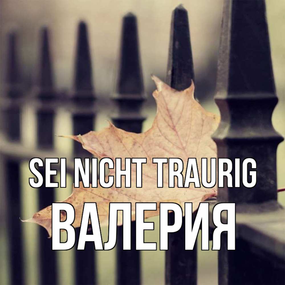 Открытка на каждый день с именем, Валерия Sei nicht traurig лист клена Прикольная открытка с пожеланием онлайн скачать бесплатно 