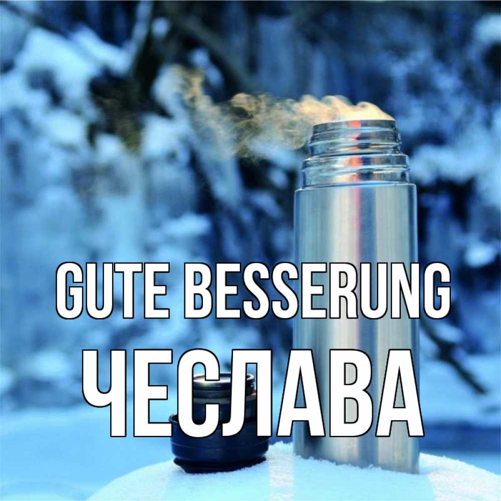 Открытка на каждый день с именем, Чеслава Gute Besserung лечитесь не болейте Прикольная открытка с пожеланием онлайн скачать бесплатно 