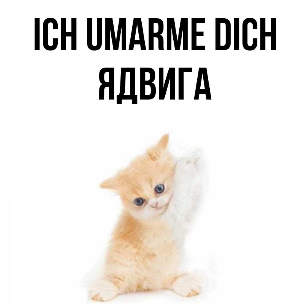 Открытка на каждый день с именем, Ядвига Ich umarme dich я хочу очень скорее обнимаешек Прикольная открытка с пожеланием онлайн скачать бесплатно 