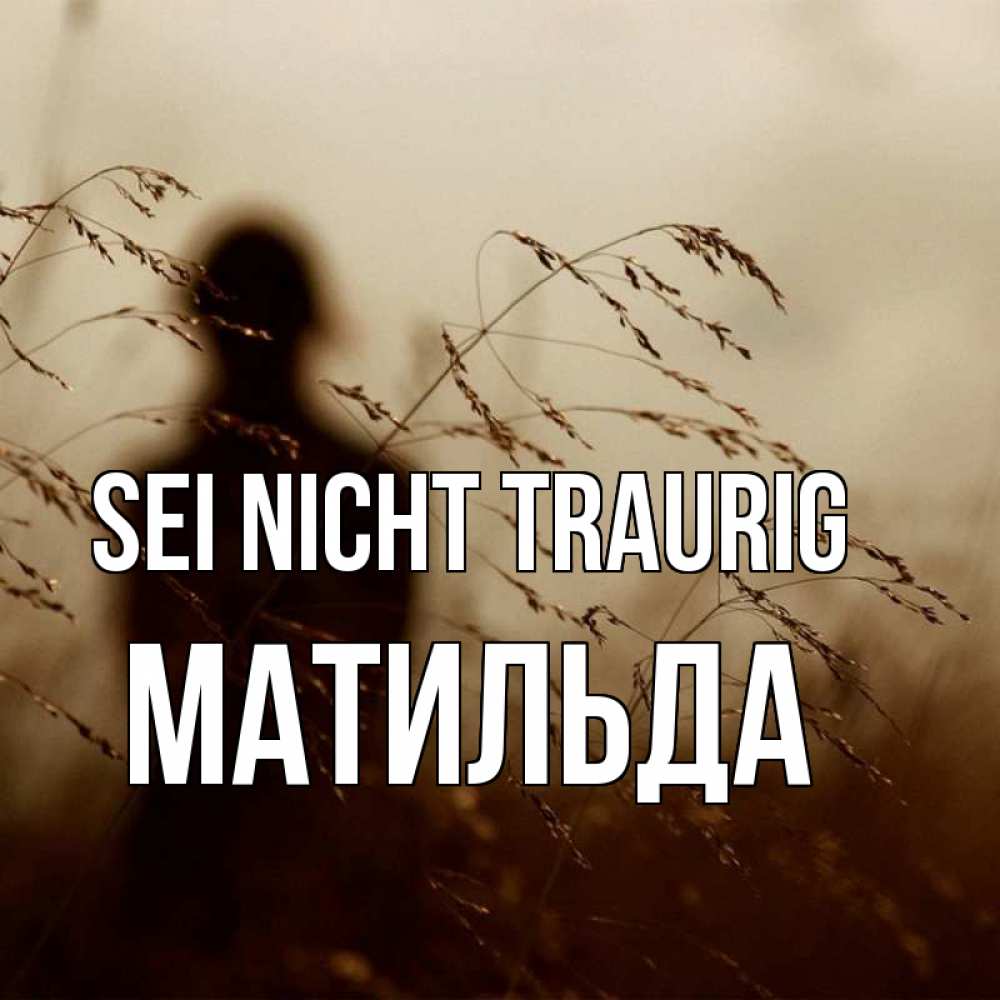 Открытка на каждый день с именем, Матильда Sei nicht traurig грусть Прикольная открытка с пожеланием онлайн скачать бесплатно 