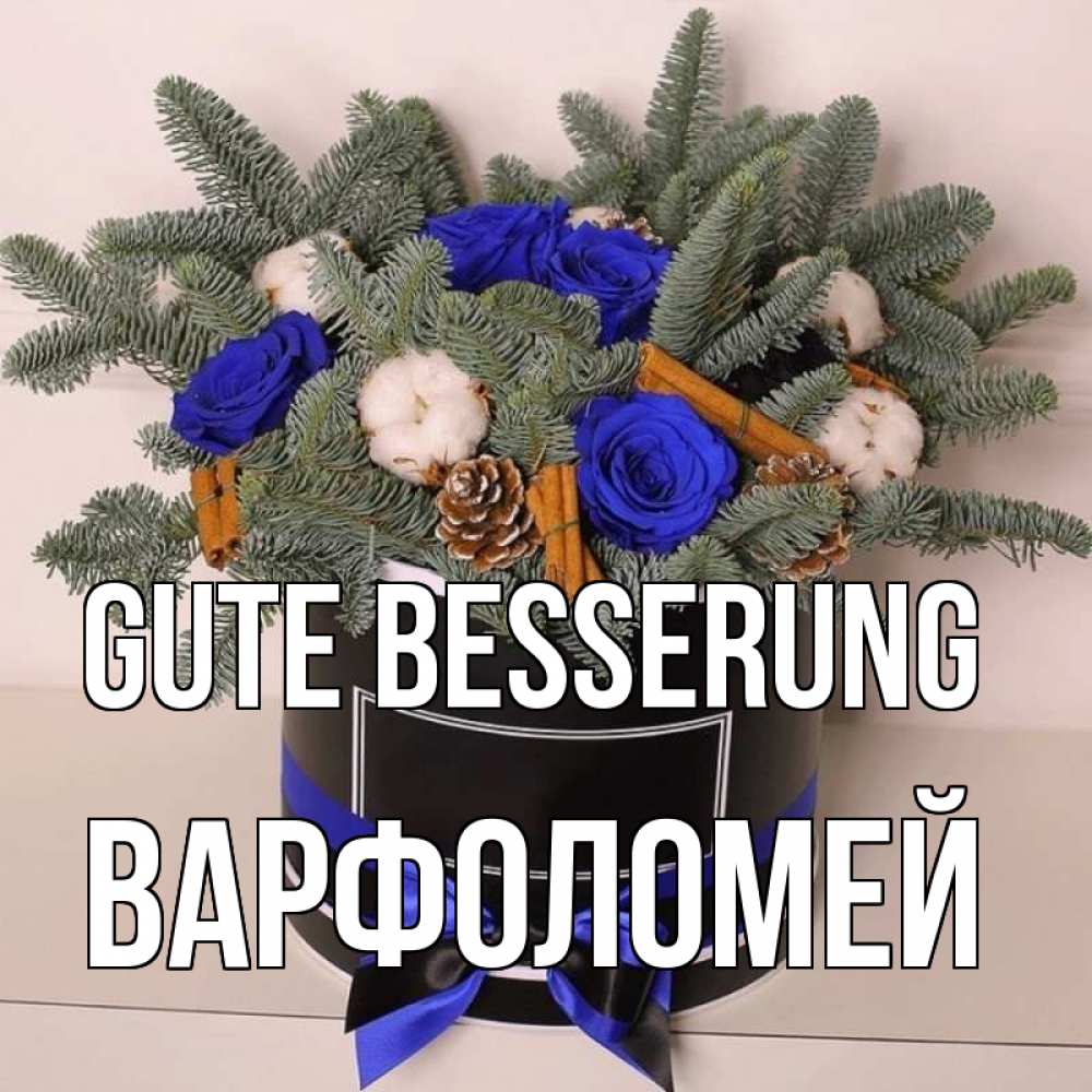 Открытка на каждый день с именем, Варфоломей Gute Besserung короче кто то загрузил эти шишки Прикольная открытка с пожеланием онлайн скачать бесплатно 