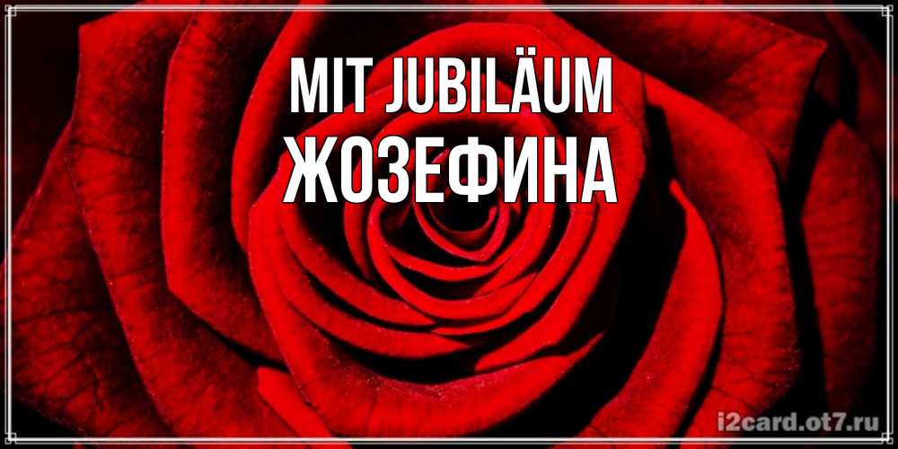 Открытка на каждый день с именем, Жозефина Mit Jubiläum алая роза Прикольная открытка с пожеланием онлайн скачать бесплатно 