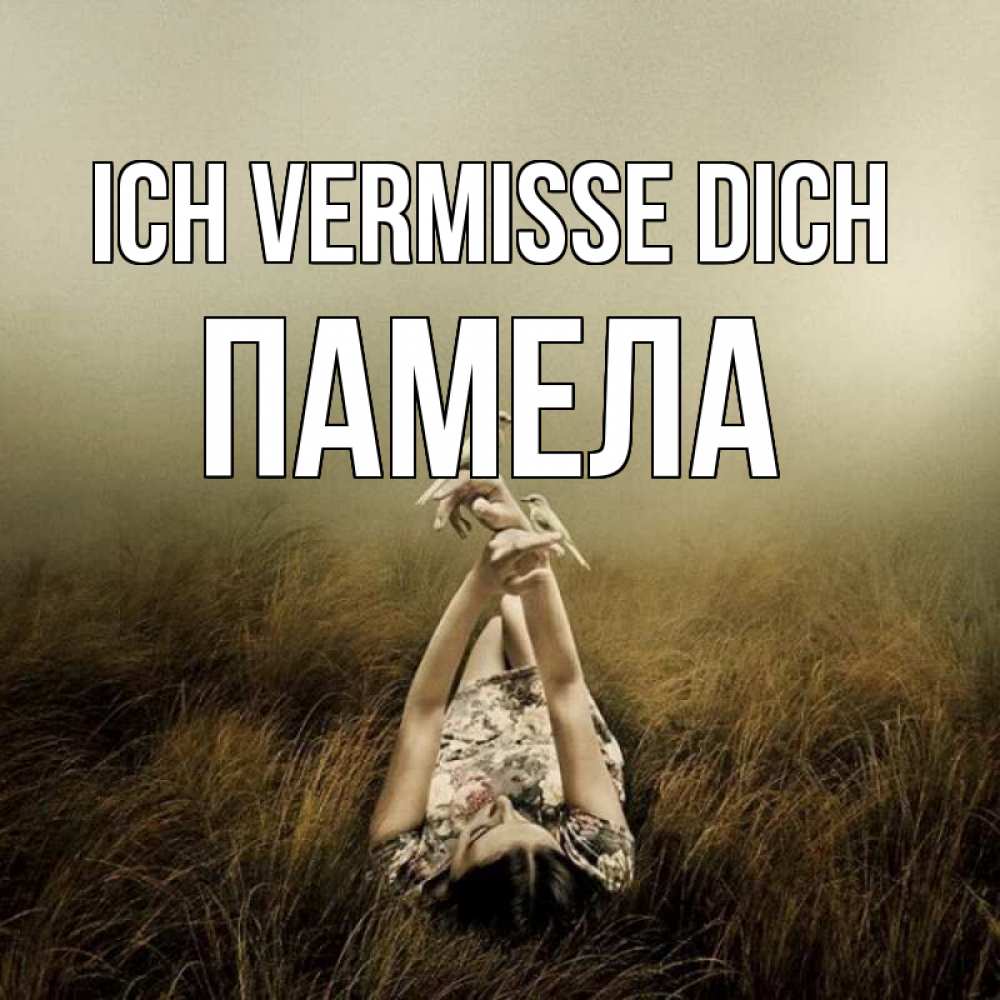 Открытка на каждый день с именем, Памела Ich vermisse dich девушка с голубями Прикольная открытка с пожеланием онлайн скачать бесплатно 