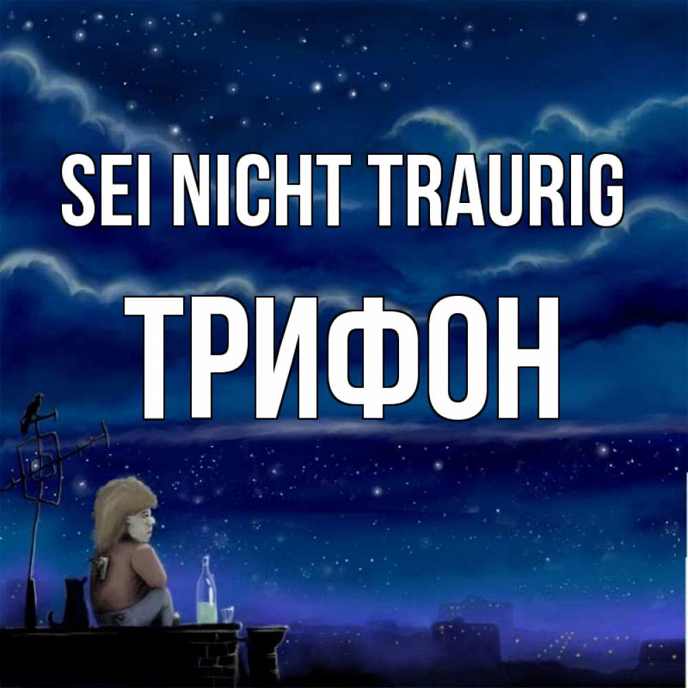 Открытка на каждый день с именем, Трифон Sei nicht traurig город с крыши Прикольная открытка с пожеланием онлайн скачать бесплатно 
