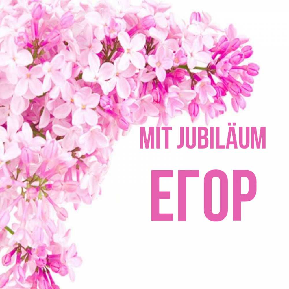 Открытка на каждый день с именем, Егор Mit Jubiläum Сирень на белом фоне Прикольная открытка с пожеланием онлайн скачать бесплатно 