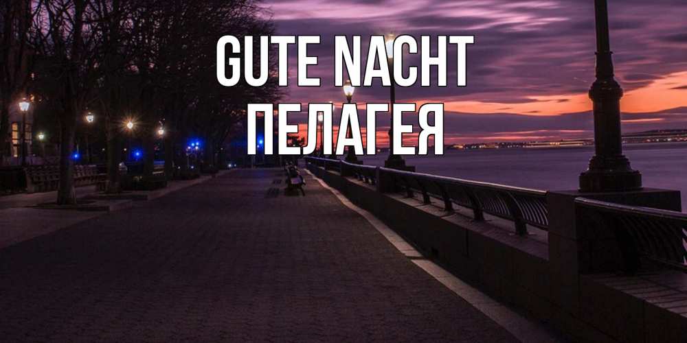 Открытка на каждый день с именем, Пелагея Gute Nacht фонари на фоне реки Прикольная открытка с пожеланием онлайн скачать бесплатно 